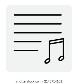 Note icon in line art style. Digital art. Clipart image. Vector illustration. stock image.