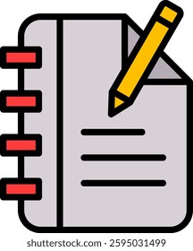 Note Icon Lineal Color Vector Illustration