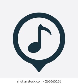 note icon map pin on white background
