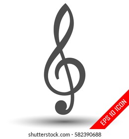 Note icon. Music note logo. Note symbol isolated on white background. Note picture. Vector illustration.
