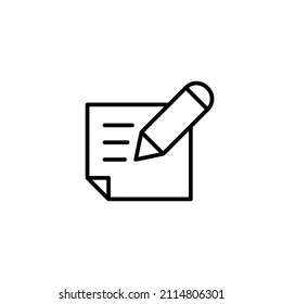 Note icon. notepad sign and symbol