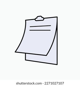 Note Icon. Notification, Reminder Symbol.