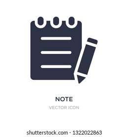 note icon on white background. Simple element illustration from Content concept. note sign icon symbol design.