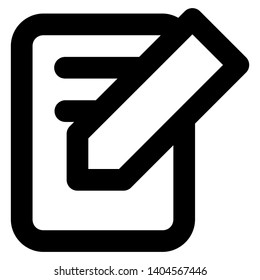 a note icon, with an outline style vector