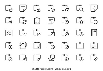 Note icon. Paper Documents, Writing, Signature, Document icon. Line symbol. File, Folded, written paper icon. stock vector. Flat vector icon for apps, ui and websites.
