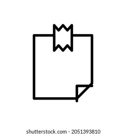 icono de nota, ilustración vectorial de icono de papel