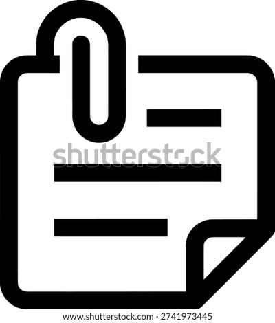 Note icon with a paperclip showing attachment to a document or note symbol