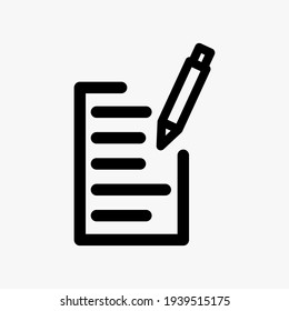 Note Icon and pen vector illustration logo template for many purpose. Isolated on white background.