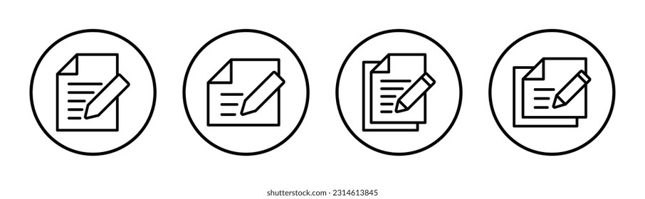 Note icon set illustration. notepad sign and symbol