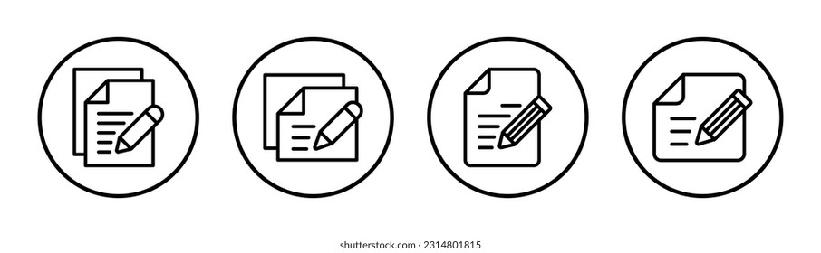 Note icon set illustration. notepad sign and symbol