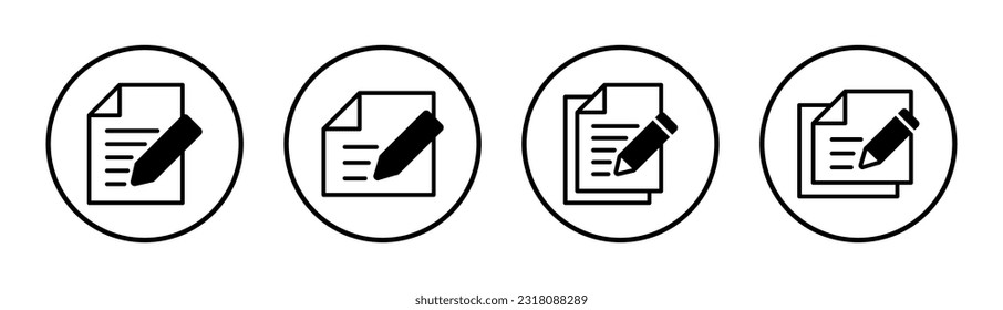 Note icon set illustration. notepad sign and symbol