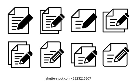 Note icon set illustration. notepad sign and symbol