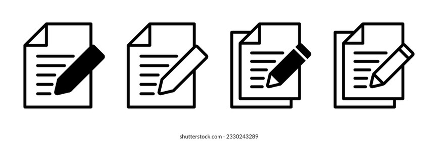 Note icon set illustration. notepad sign and symbol