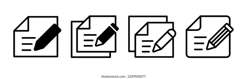 Note icon set illustration. notepad sign and symbol