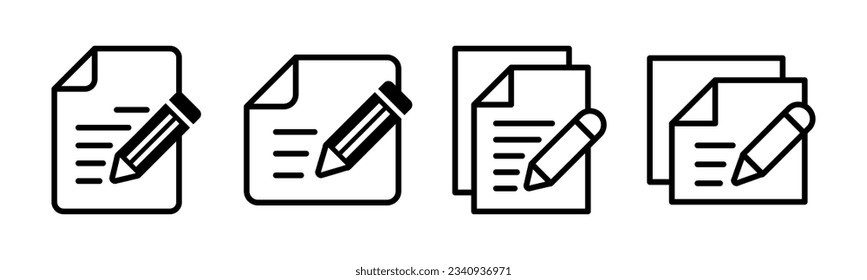 Note icon set illustration. notepad sign and symbol