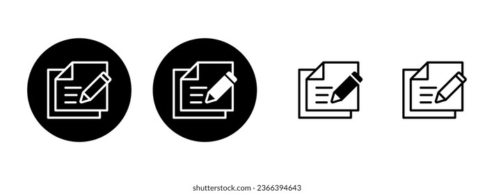Note icon set illustration. notepad sign and symbol