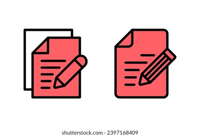 Note icon set illustration. notepad sign and symbol