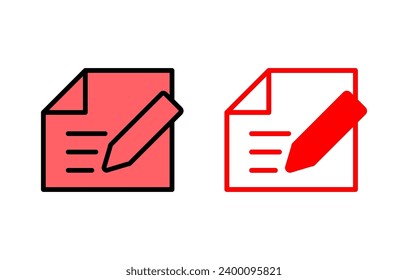 Note icon set illustration. notepad sign and symbol