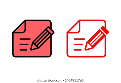 Note icon set illustration. notepad sign and symbol