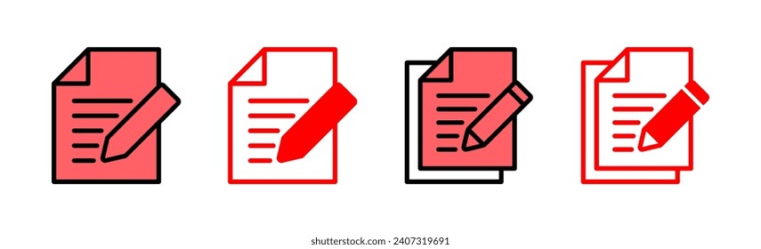 Note icon set illustration. notepad sign and symbol