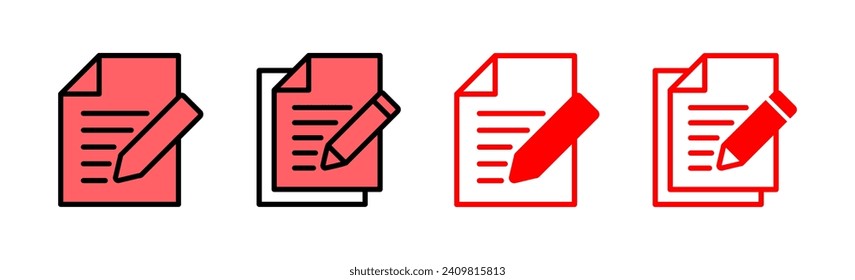 Note icon set illustration. notepad sign and symbol