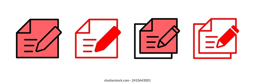 Note icon set illustration. notepad sign and symbol