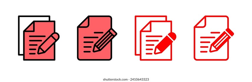 Note icon set illustration. notepad sign and symbol
