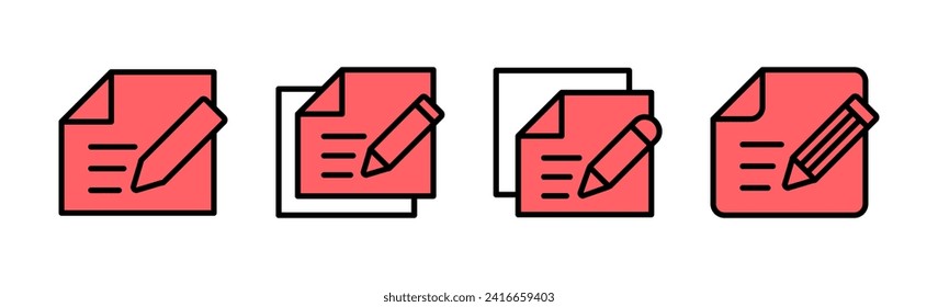 Note icon set illustration. notepad sign and symbol