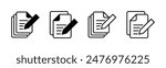 Note icon set. notepad icon vector. edit file. write icon