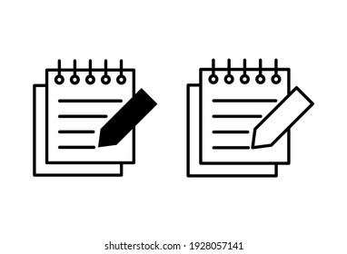 Note icon set. notepad icon vector