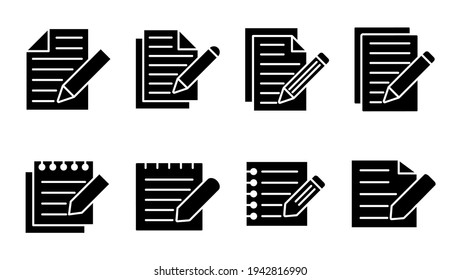 Note icon set. notepad icon vector
