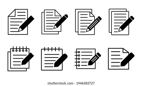 Note icon set. notepad icon vector
