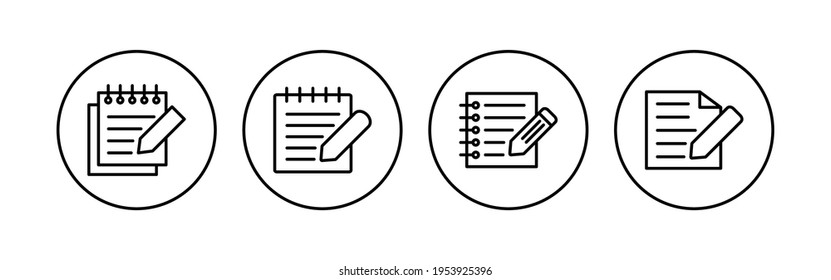 Note icon set. notepad icon vector