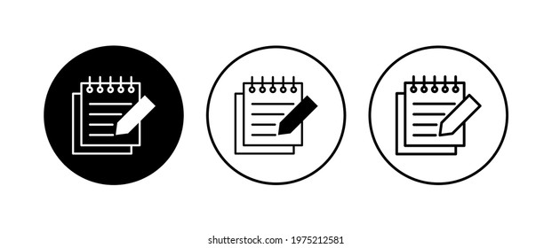 Note icon set. notepad icon vector
