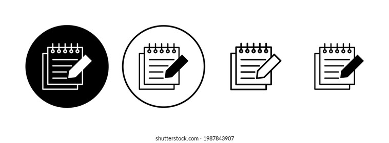 Note icon set. notepad icon vector