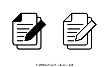 Note icon set. notepad icon vector. edit file. write icon