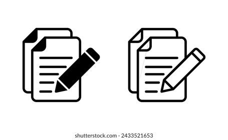 Note icon set. notepad icon vector. edit file. write icon