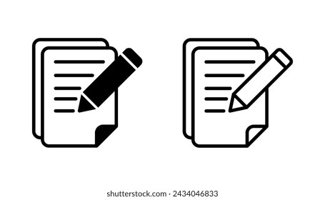 Note icon set. notepad icon vector. edit file. write icon