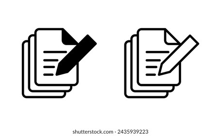 Note icon set. notepad icon vector. edit file. write icon