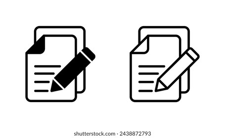 Note icon set. notepad icon vector. edit file. write icon