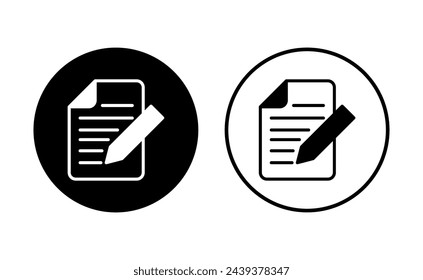 Note icon set. notepad icon vector. edit file. write icon