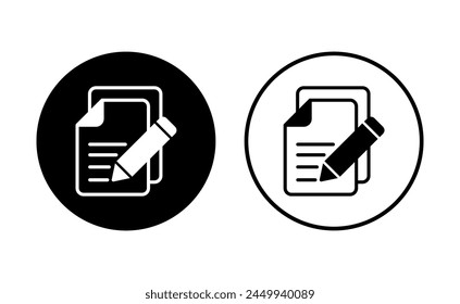 Note icon set. notepad icon vector. edit file. write icon