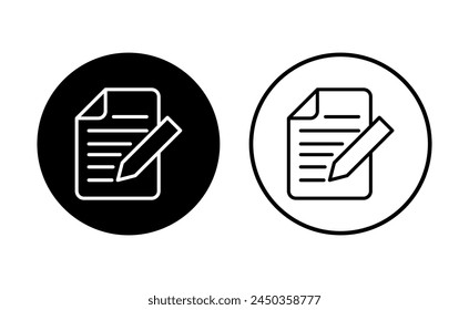 Note icon set. notepad icon vector. edit file. write icon