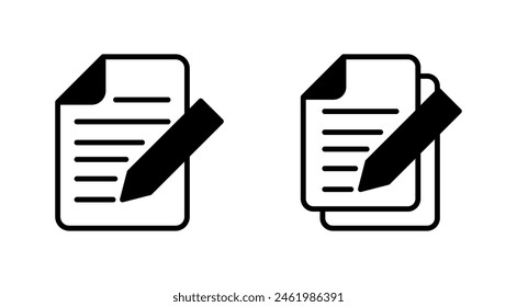 Note icon set. notepad icon vector. edit file. write icon