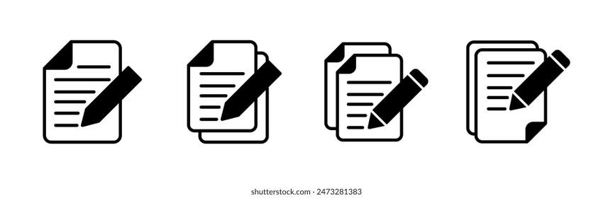 Note icon set. notepad icon vector. edit file. write icon