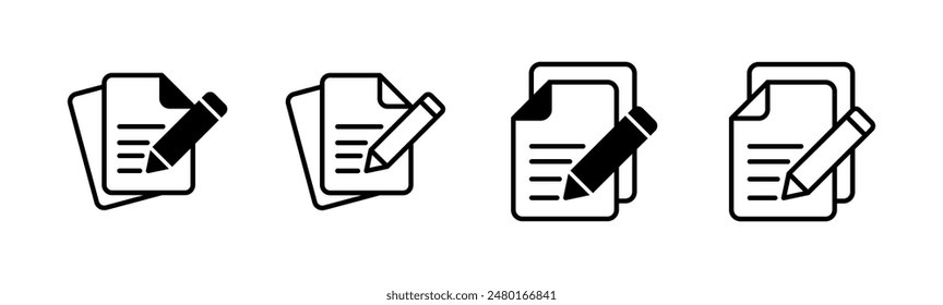 Note icon set. notepad icon vector. edit file. write icon