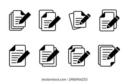 Note icon set. notepad icon vector. edit file. write icon
