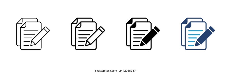 Note icon set. notepad icon vector. edit file. write icon