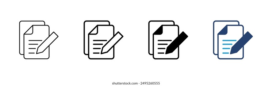 Note icon set. notepad icon vector. edit file. write icon