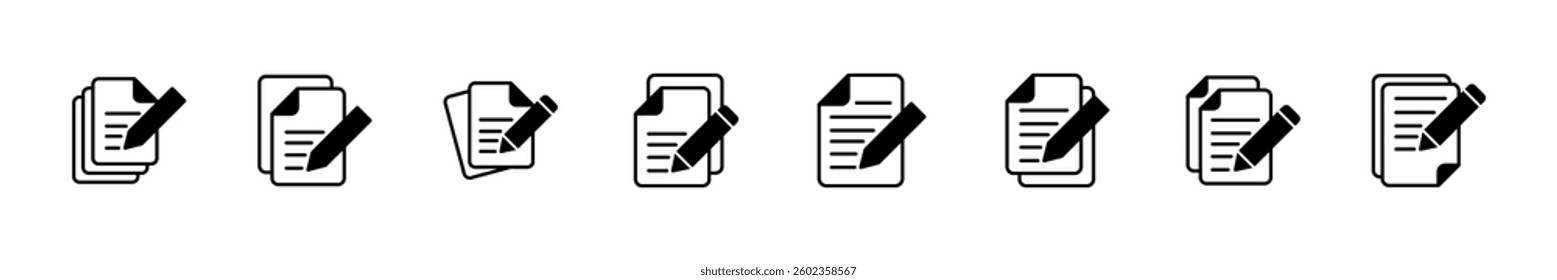 Note icon set. notepad icon vector. edit file. write icon